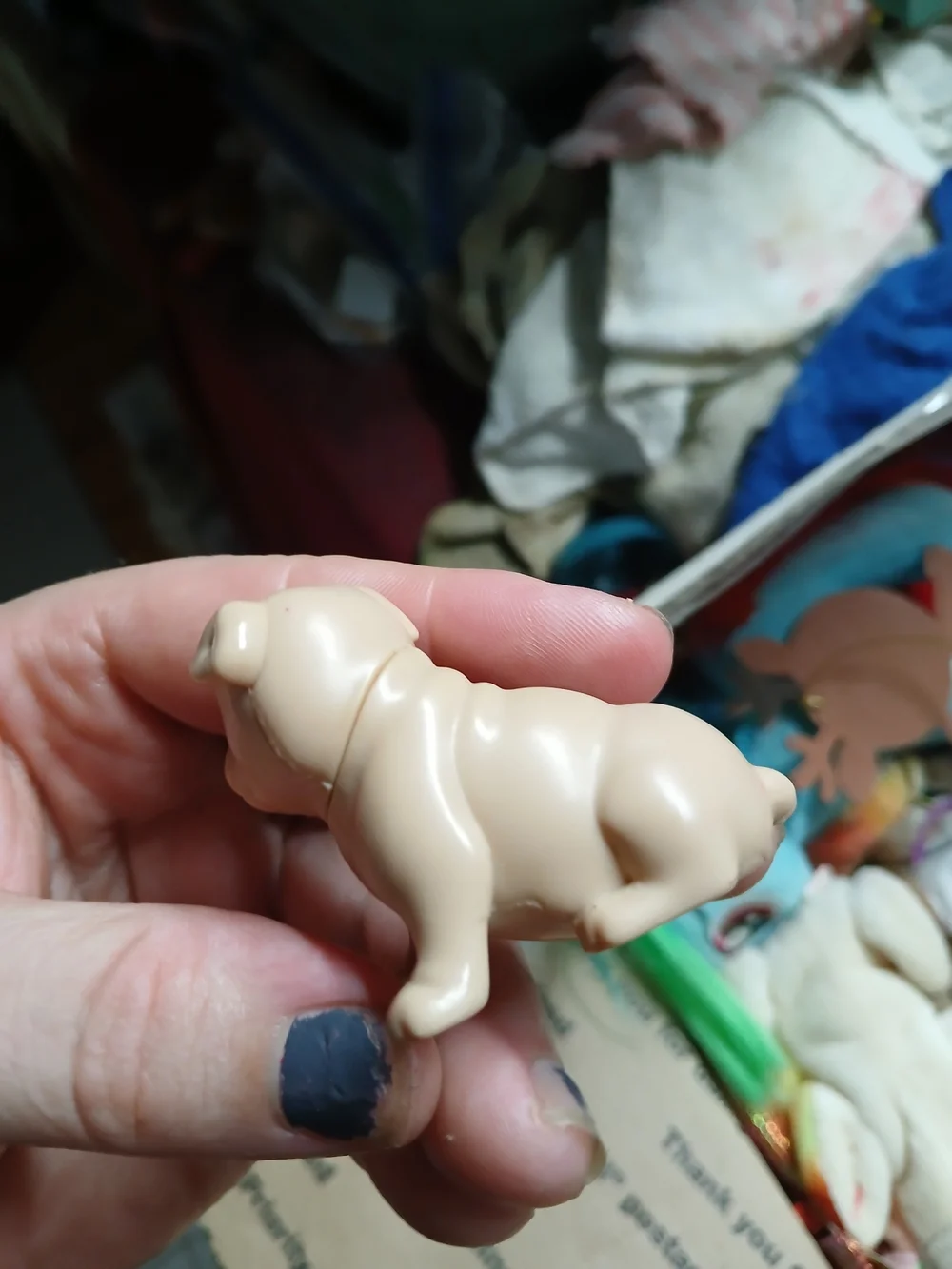 Mattel Barbie pet dog (specifically a bulldog/pug puppy),